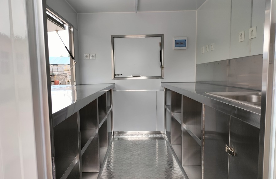 shipping container food trailer interior